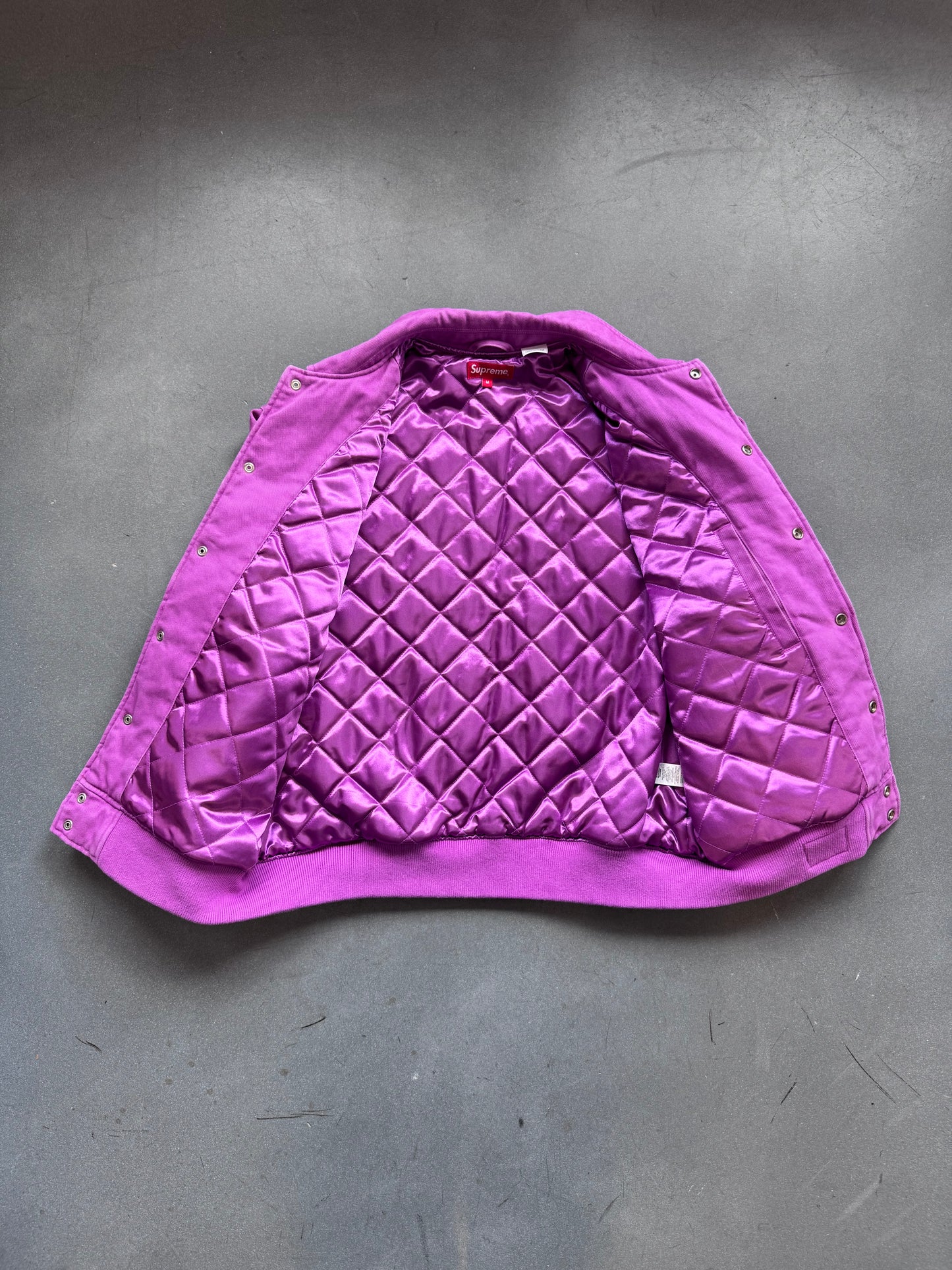 FW21 SUPREME SKITTLES MITCHELL & NESS VARSITY JACKET - PURPLE (M)