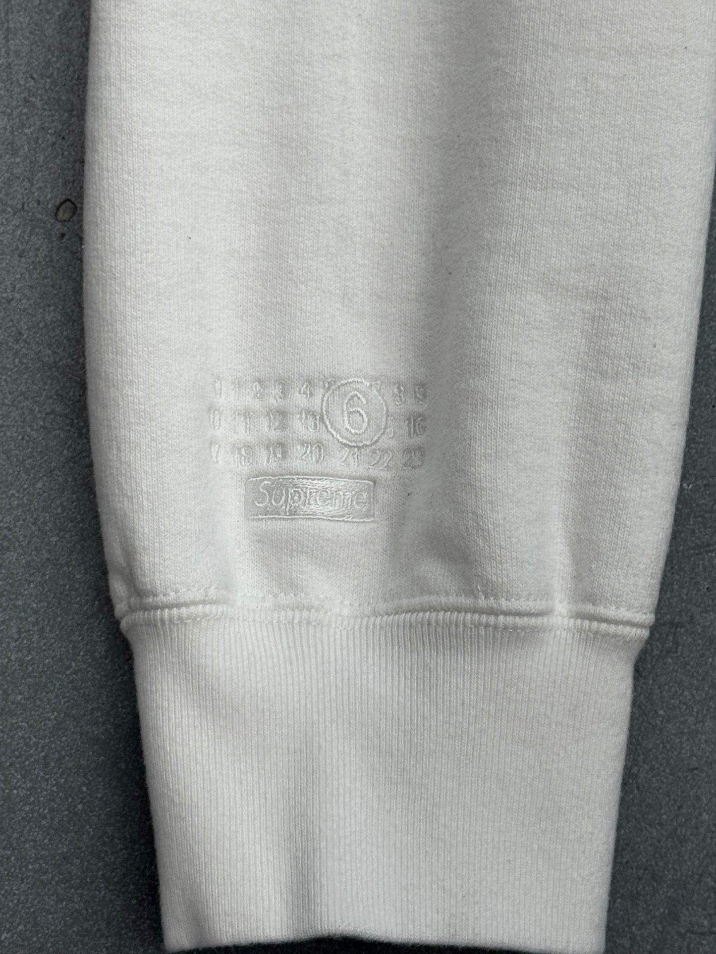 SS26 SUPREME MM6 MAISON MARGIELA EAGLE ZIP UP HOODED SWEATSHIRT - WHITE