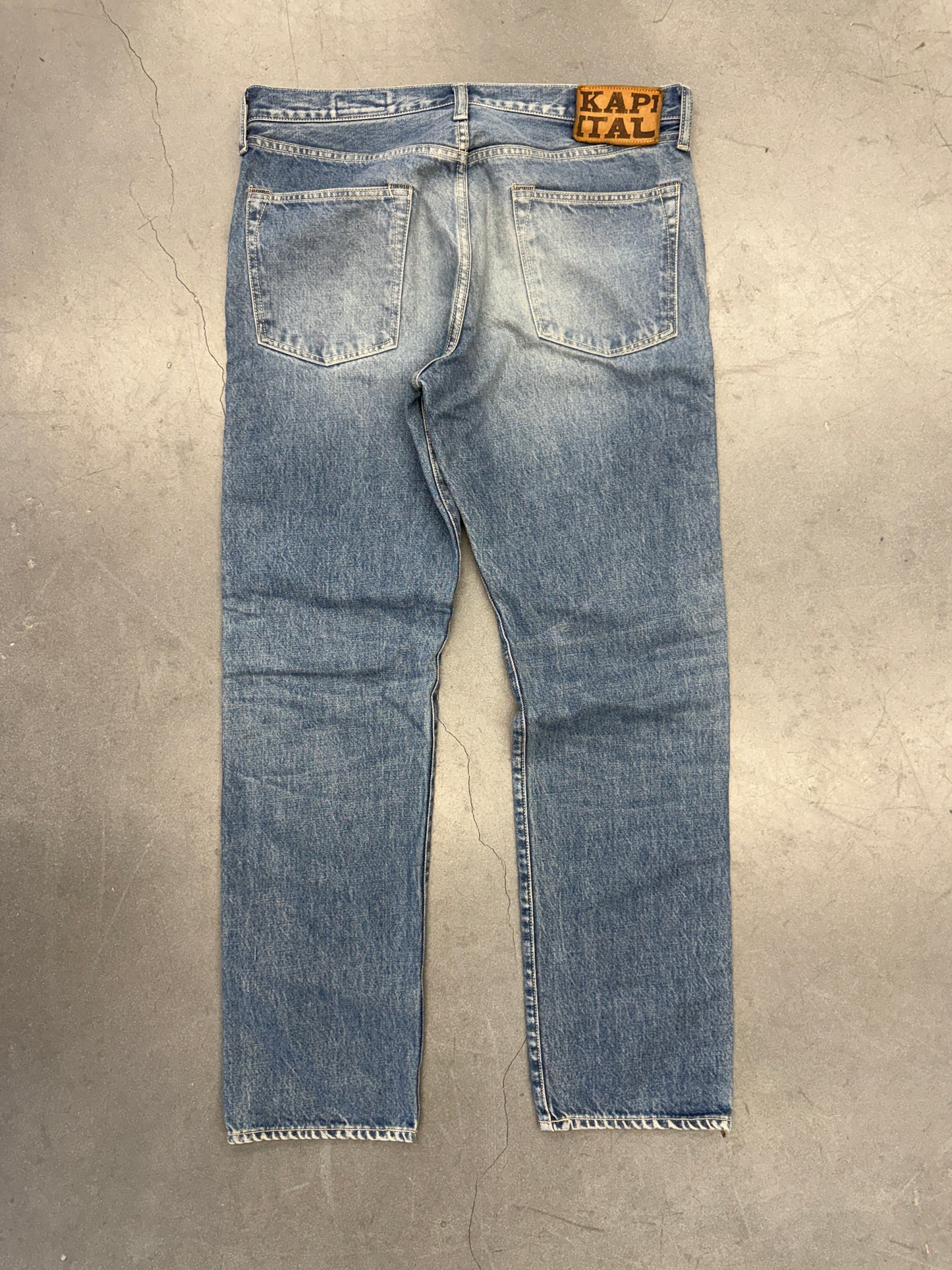 KAPITAL 14OZ DENIM 5P MONKEY CISCO GEMSTONE EMBELLISHED JEANS
