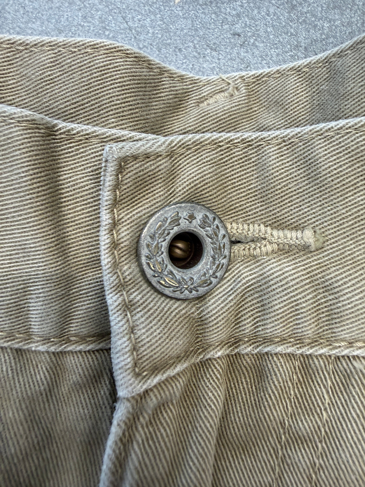 KAPITAL CHINO PANTS WITH BELT BUCKLE BACK KHAKI