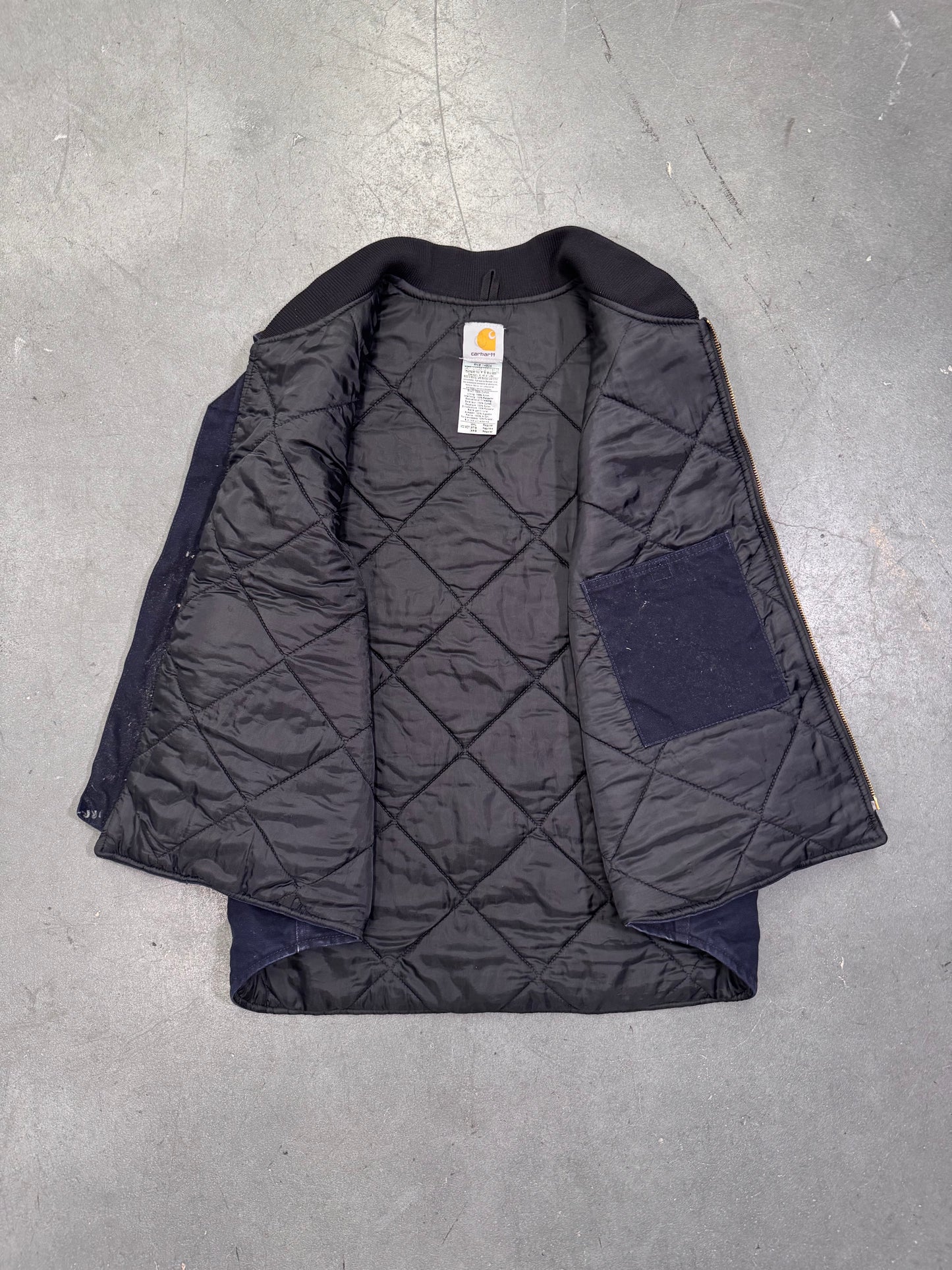 CARHARTT NAVY CANVAS INSULATED ZIP UP VEST