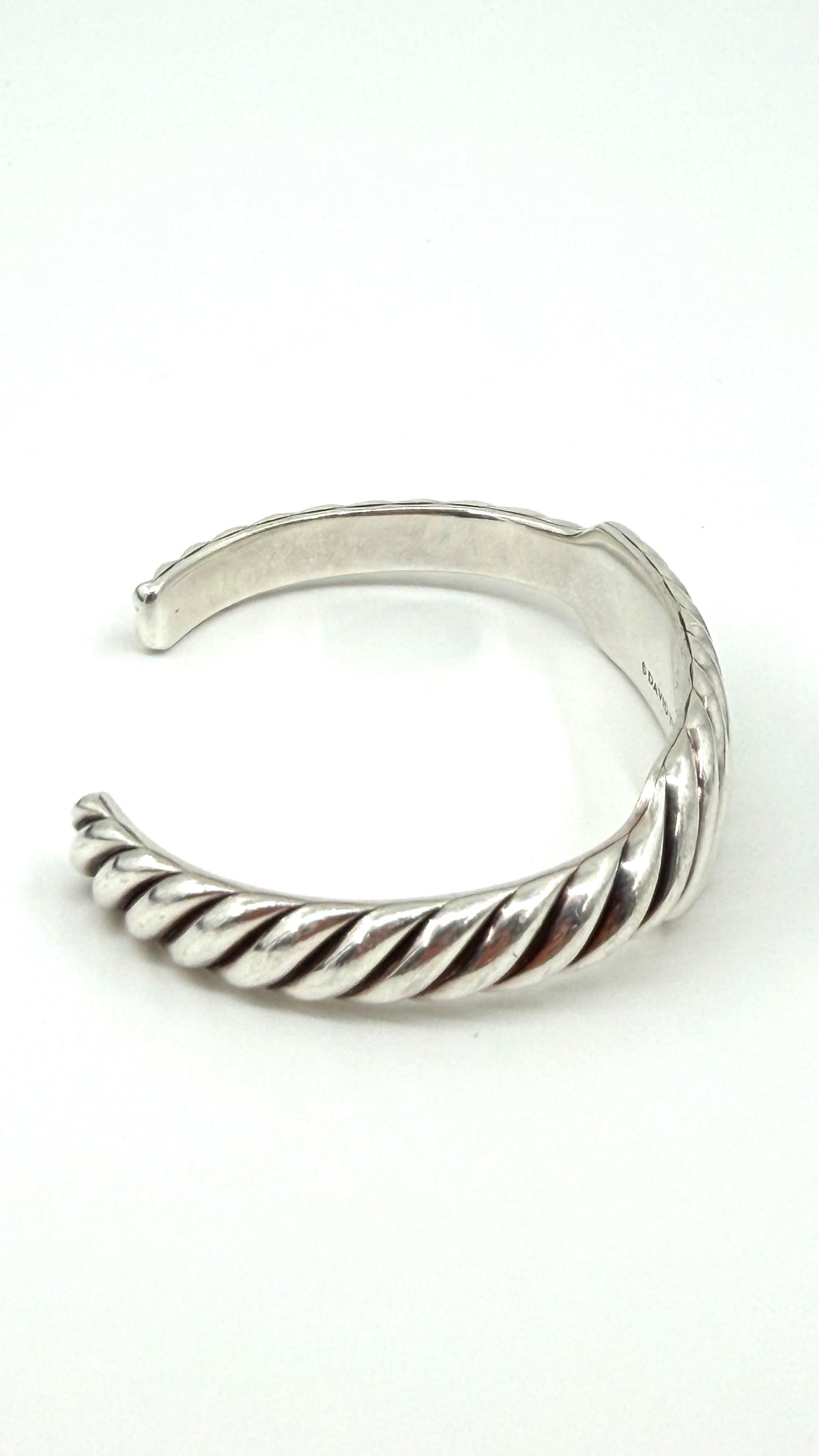 DAVID YURMAN SCULPTED CABLE CONTOUR SILVER CUFF BRACELET