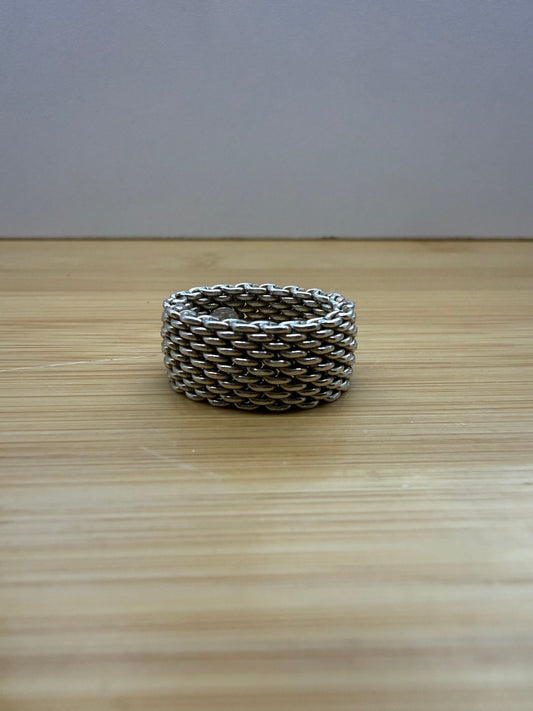TIFFANY & CO SOMERSET MESH SILVER RING
