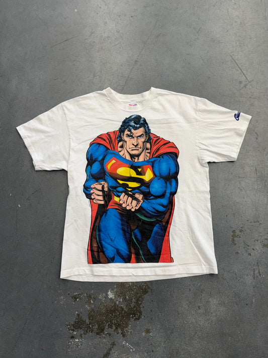 1994 SUPERMAN AND DOOMSDAY GRAFFITI TEE (HANES HEAVYWEIGHT TAG)