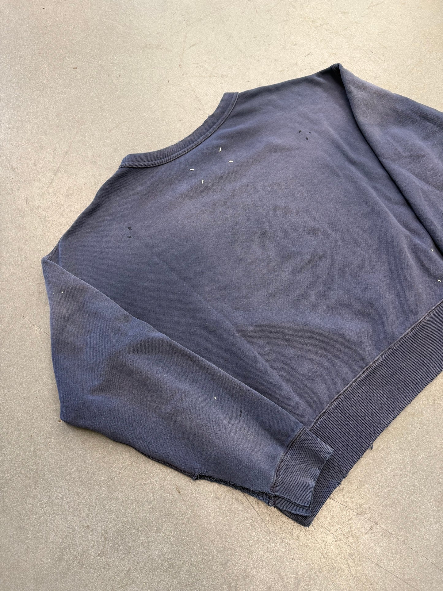 MAISON MARGIELA HANDWRITTEN COTTON SWEATSHIRT - BLUE