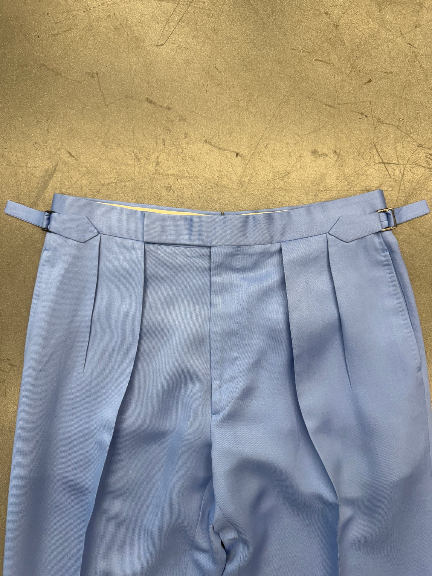 RALPH LAUREN PURPLE LABEL 100% SILK SLACKS - BLUE