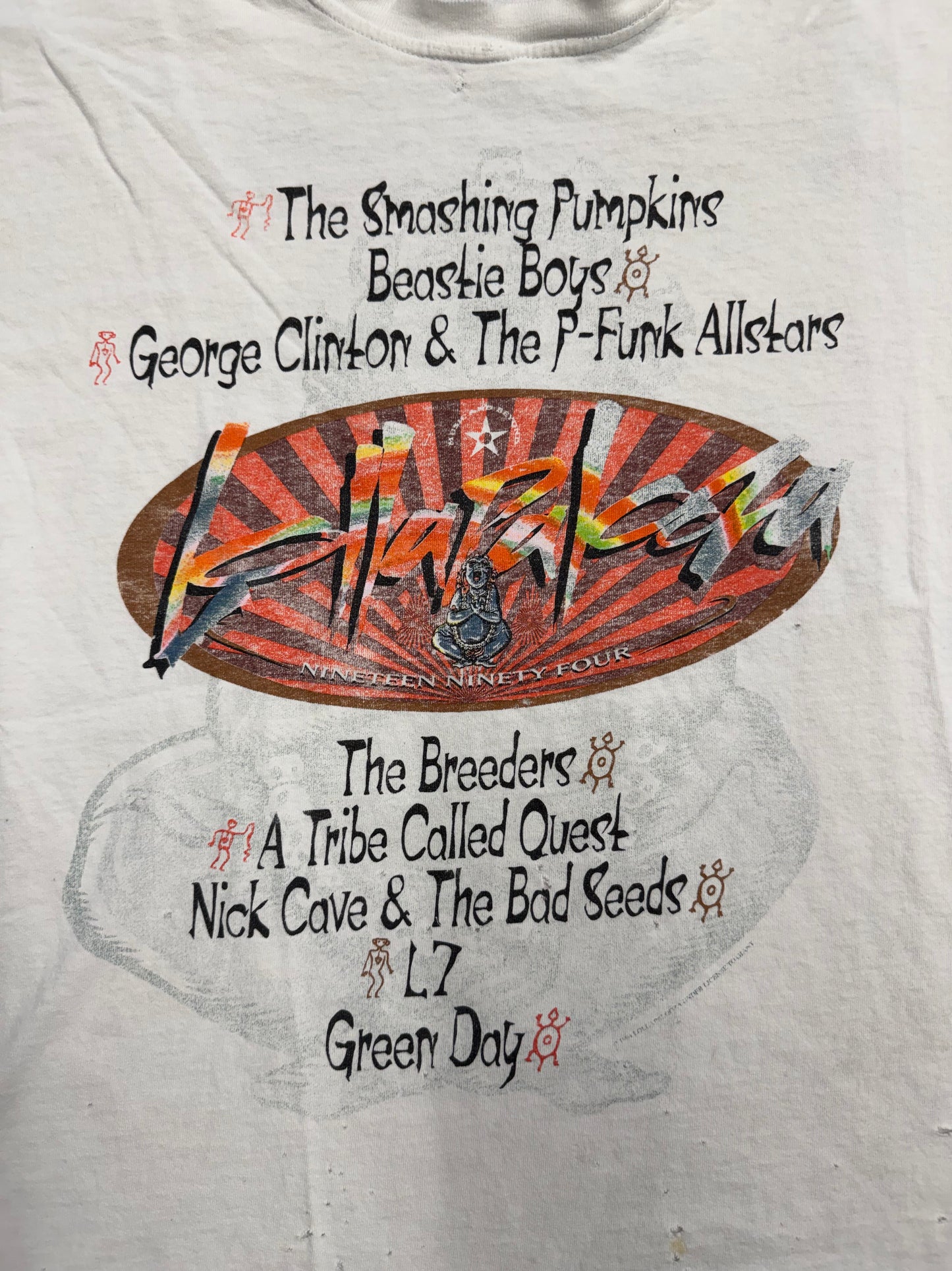 1994 LOLLAPALOZA TOUR TEE REPAIRED NECK (TOUCH OF GOLD TAG)