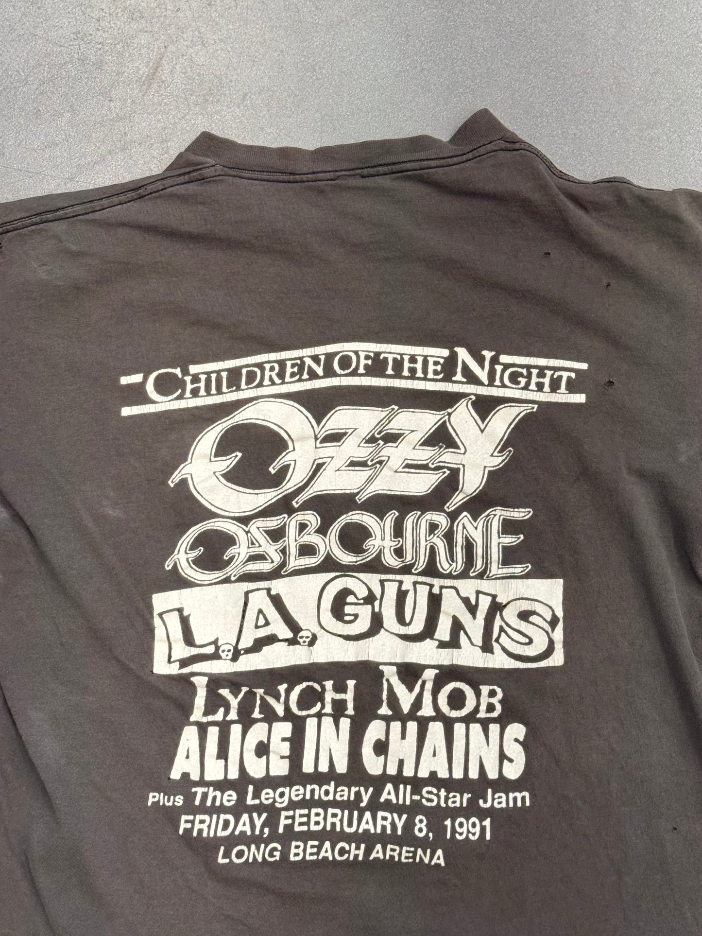 1991 CHILDREN OF THE NIGHT KNACK 105.5 PURE ROCK FADED CONCERT TEE (PULLED TAG)