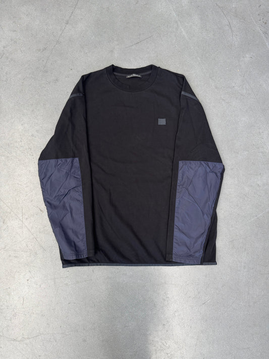 ACNE STUDIOS PATCH NYLON SLEEVE CREWNECK SWEATER