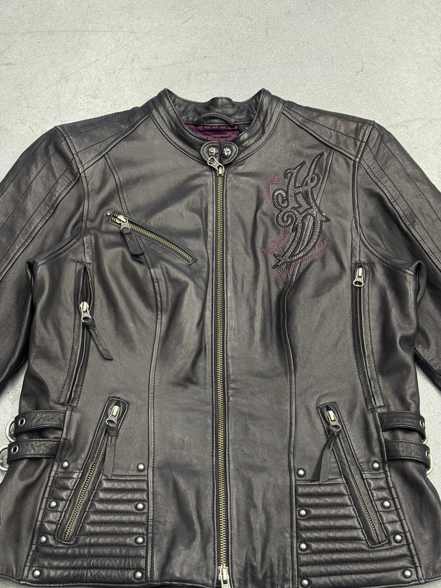 2015 HARLEY-DAVIDSON EMBROIDERED CROSS STUDDED JACKET