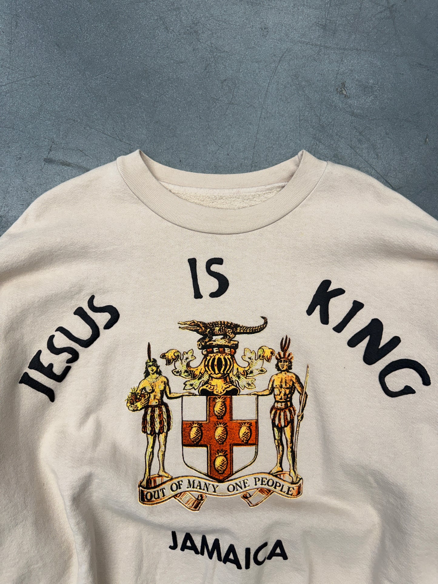 CPFM X KANYE WEST JESUS IS KING JAMAICA CREWNECK (PULLED TAG)