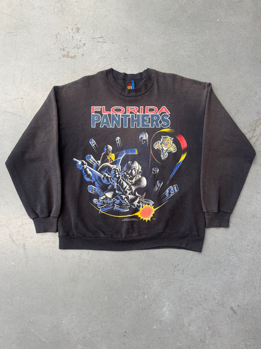 1994 FLORIDA PANTHERS TAZ AND FOGHORN LEGHORN SHOT-ON-GOAL CREWNECK (SUN TAG)