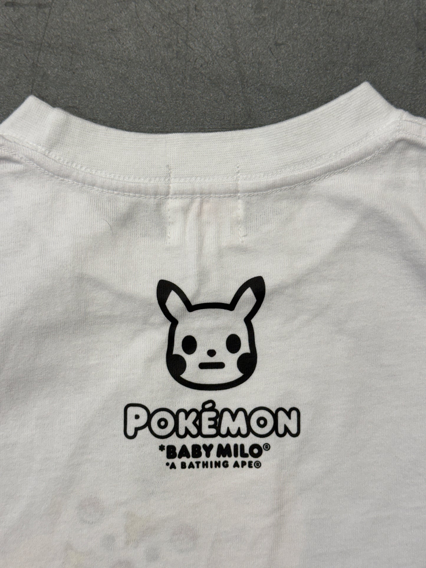 BAPE KIDS SNORLAX AND PIKACHU POKEMON TEE - WHITE