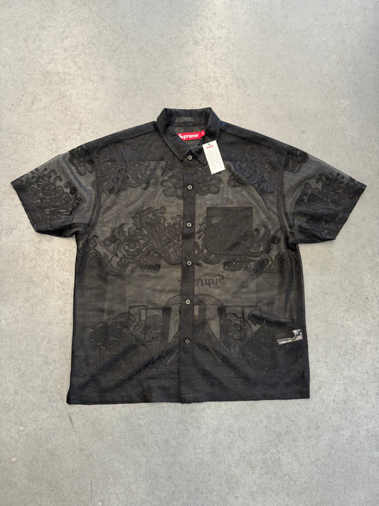 SS25 SUPREME LAST SUPPER LACE S/S SHIRT - BLACK