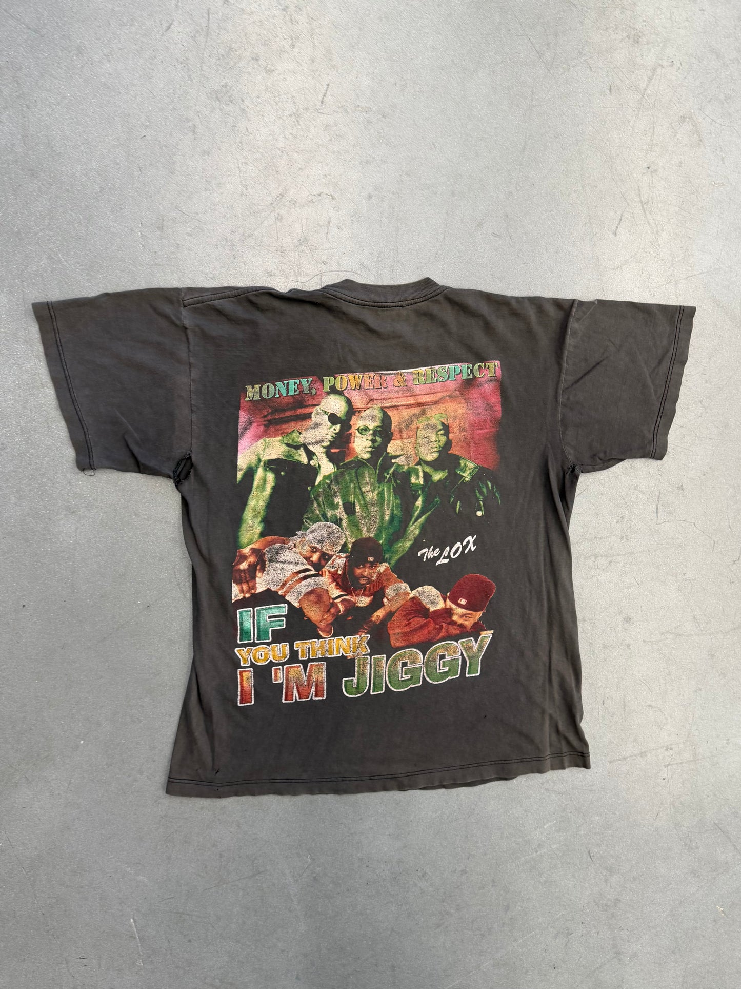 90S THE LOX "MONEY, POWER & RESPECT" BOOTLEG RAP TEE (PULLED TAG)