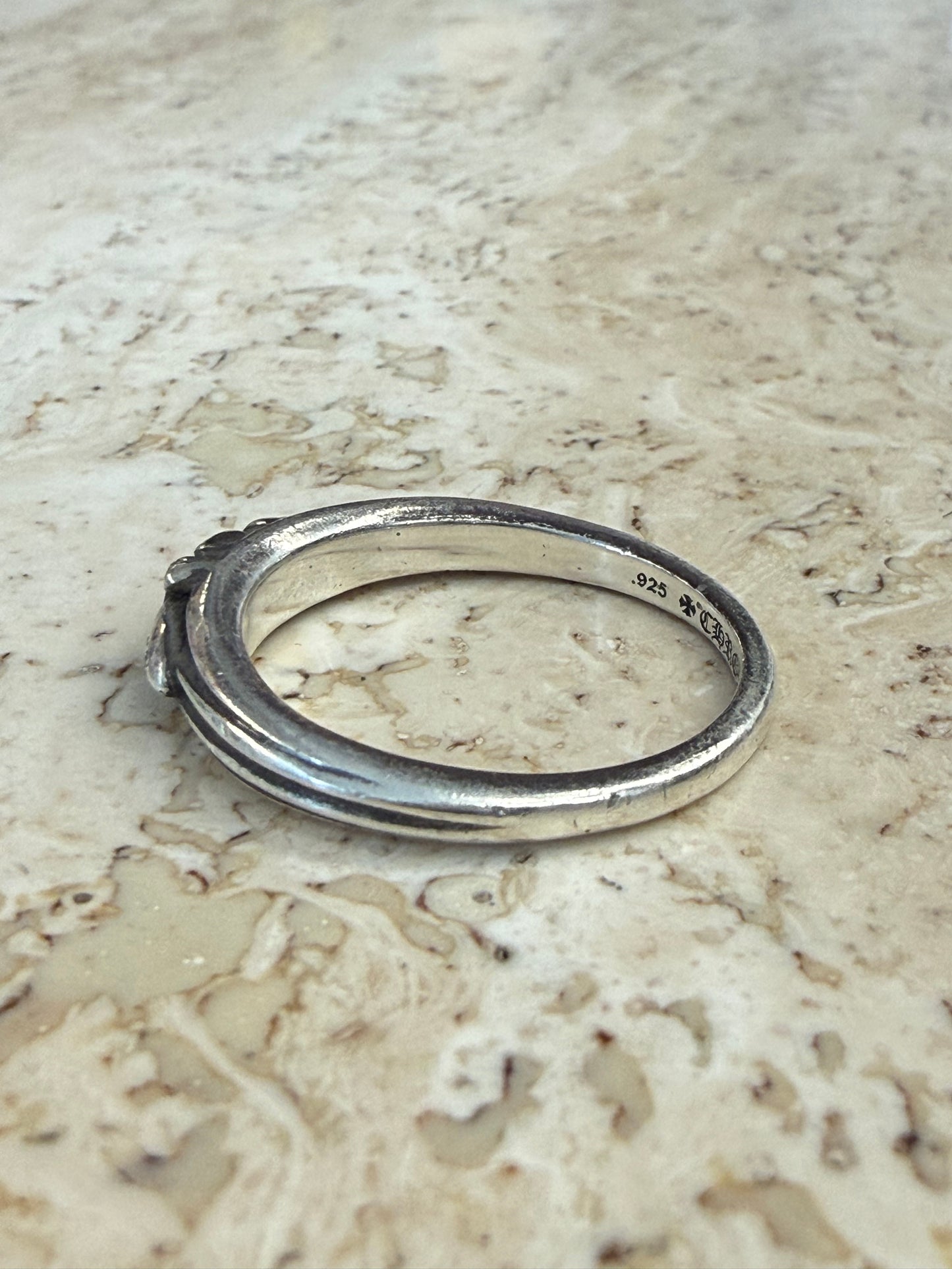 CHROME HEARTS DIAMOND BABY CLASSIC DAGGER SILVER RING (SI (5.8 GRAMS)