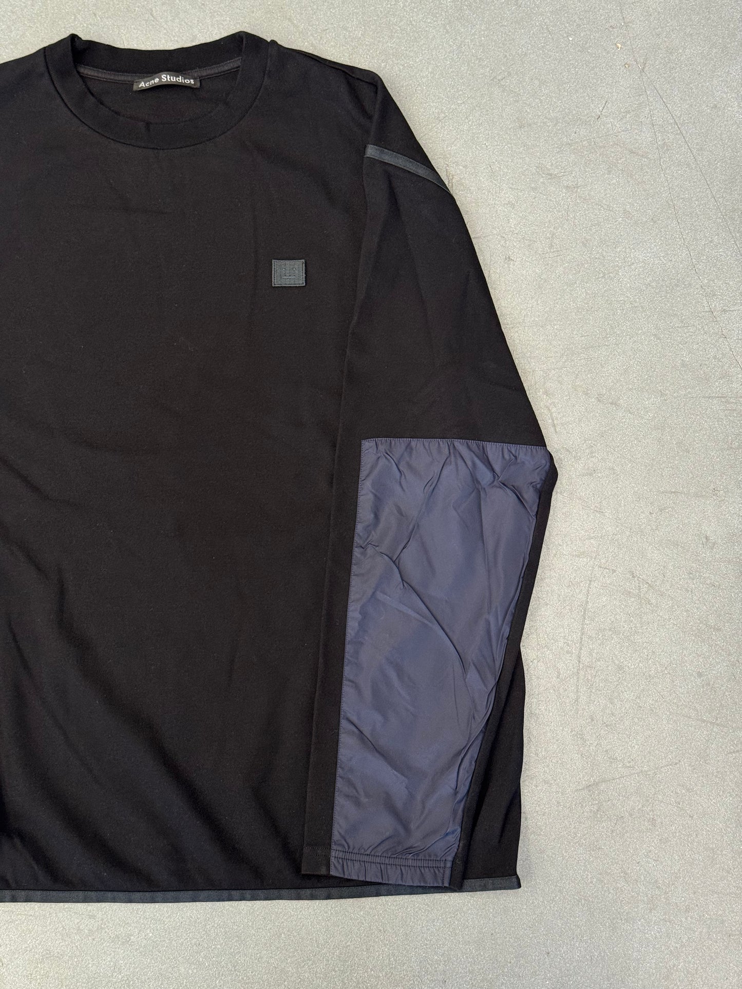 ACNE STUDIOS PATCH NYLON SLEEVE CREWNECK SWEATER