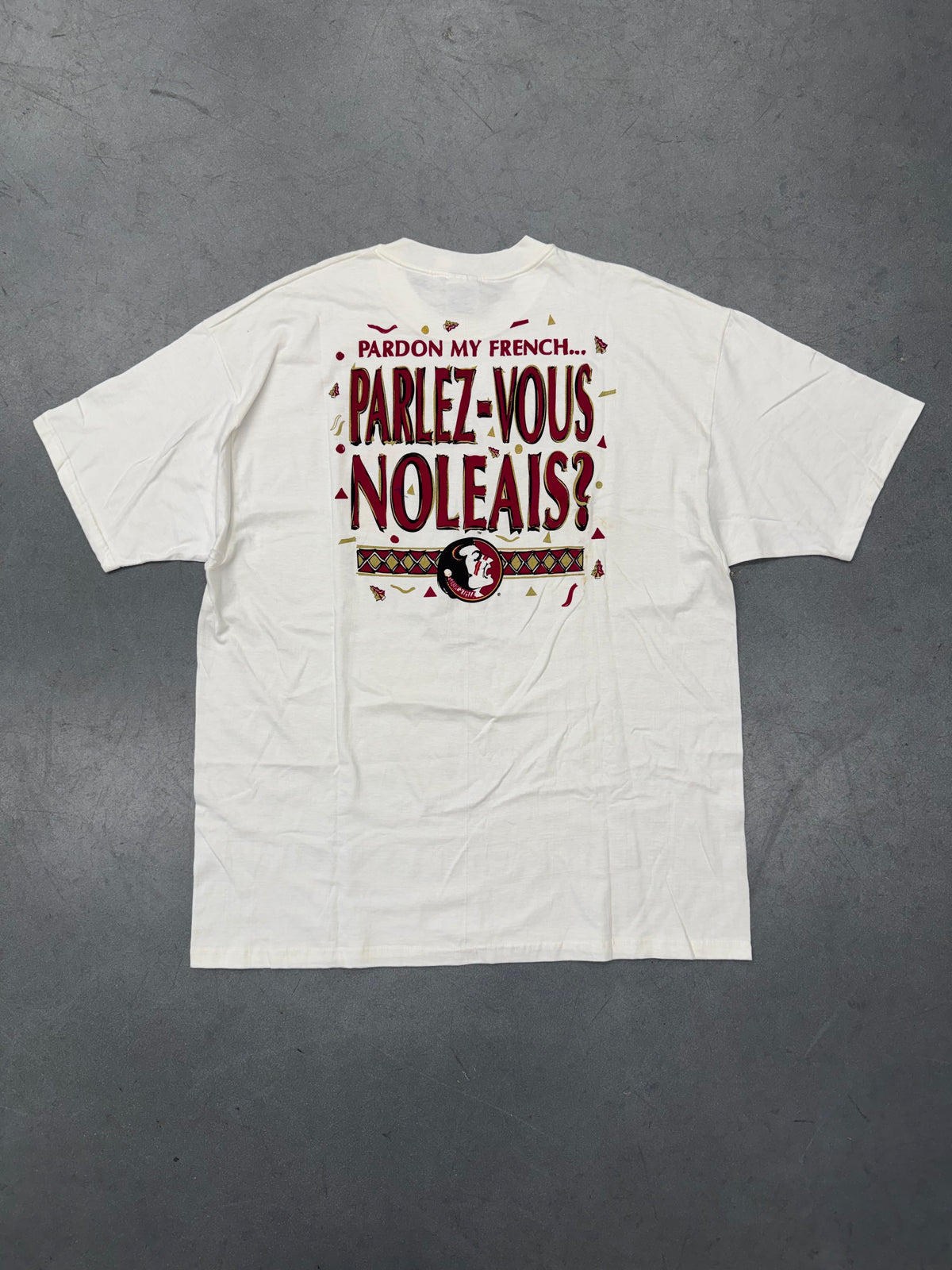 1997 FLORIDA STATE VS FLORIDA SUGAR BOWL PARDON MY FRENCH TEE (HANES TAG) - NWT