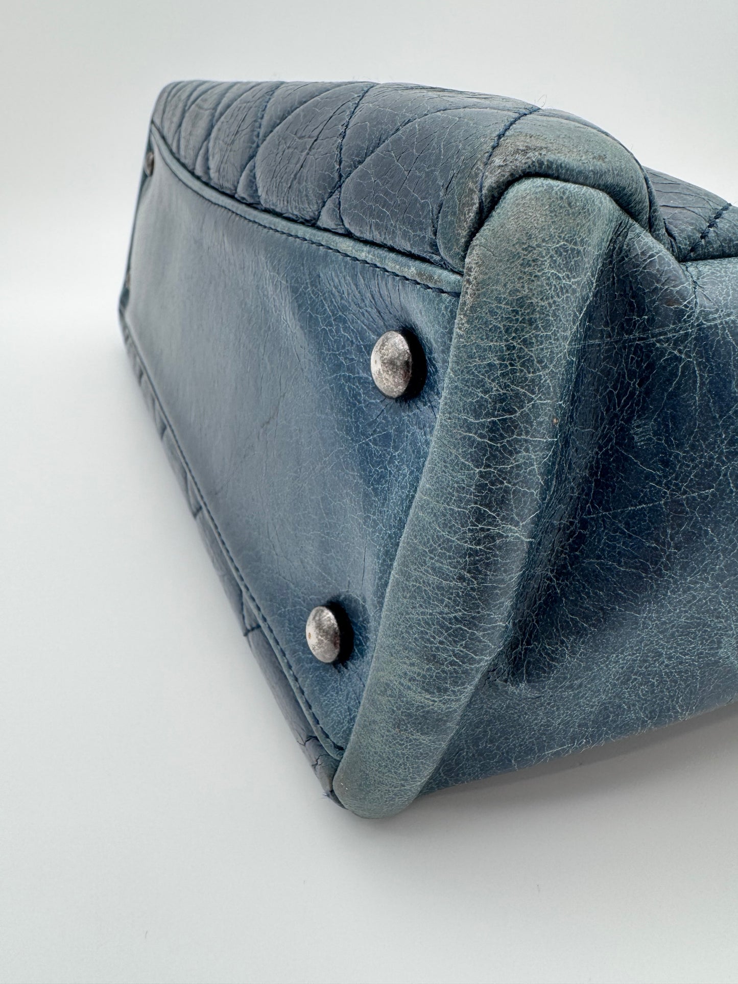 2014 CHANEL SMALL GLAZED CALFSKIN DUO COLOR FLAP BAG