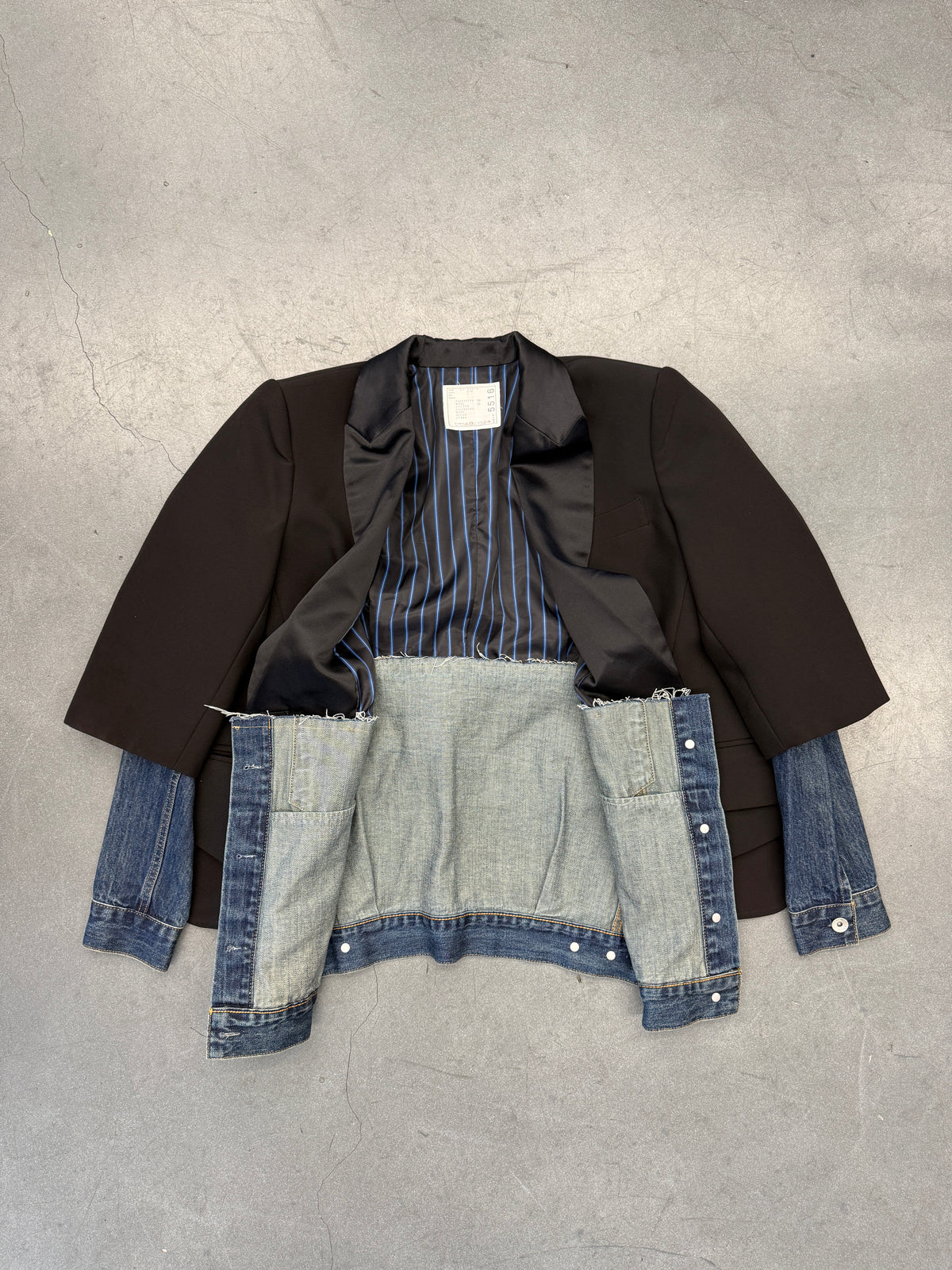 SACAI DENIM BLAZER CROSSOVER