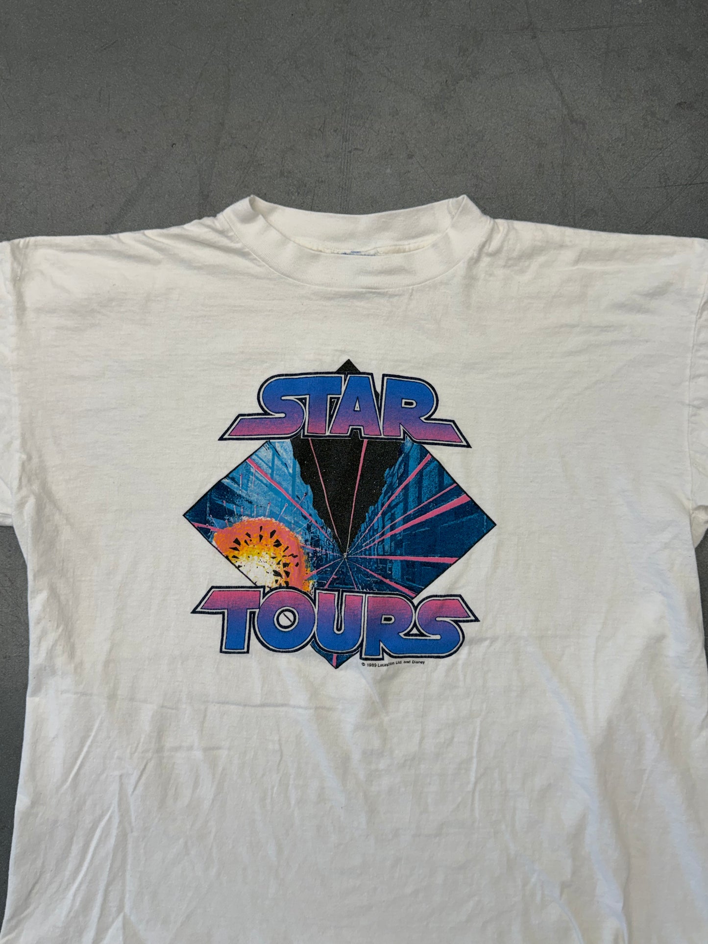 80'S DISNEY STAR TOURS LOGO TEE (DISNEY CHARCTER FASHIONS TAG)