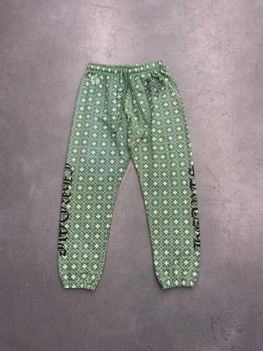 CHROME HEARTS PLUS CROSS MONOGRAM SWEATPANT - GREEN