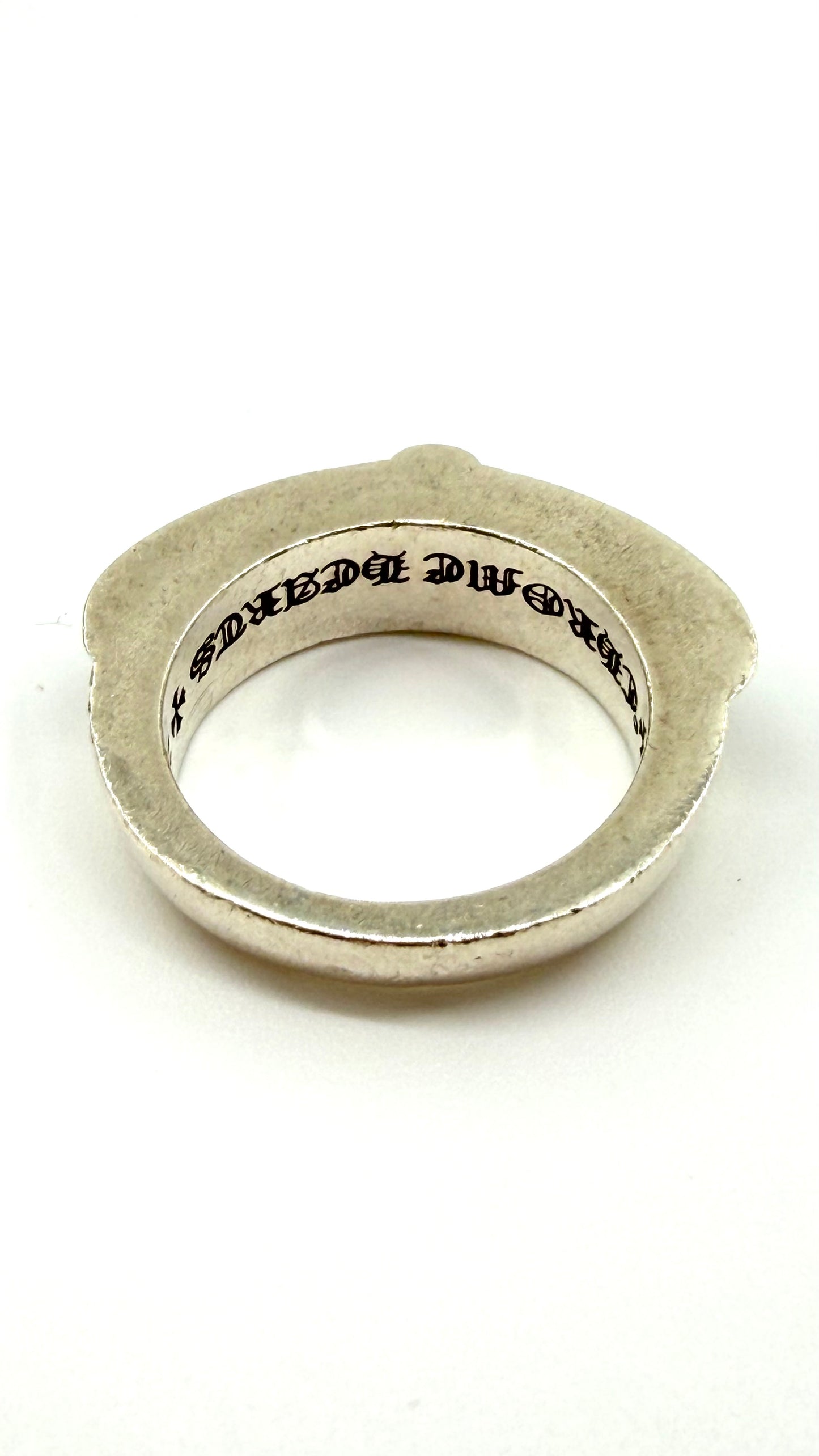 CHROME HEARTS SILVER HALF CLASSIC FLORAL RING