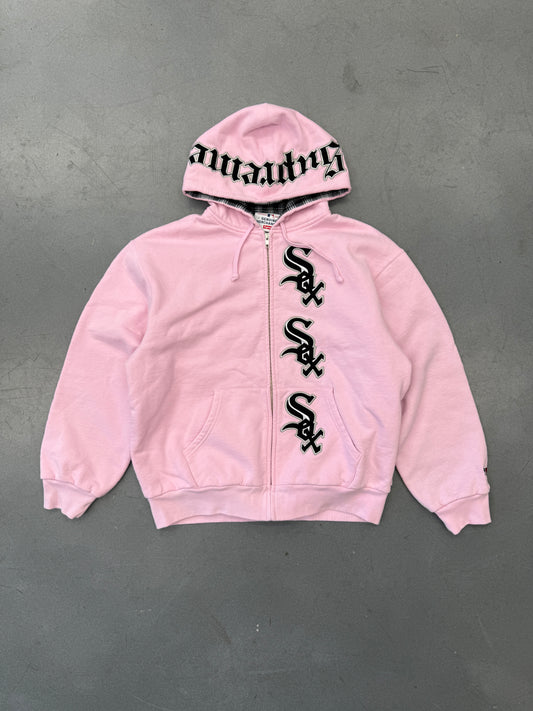 SS25 SUPREME CHICAGO WHITE SOX ZIP UP HOODED SWEATSHIRT - LIGHT PINK