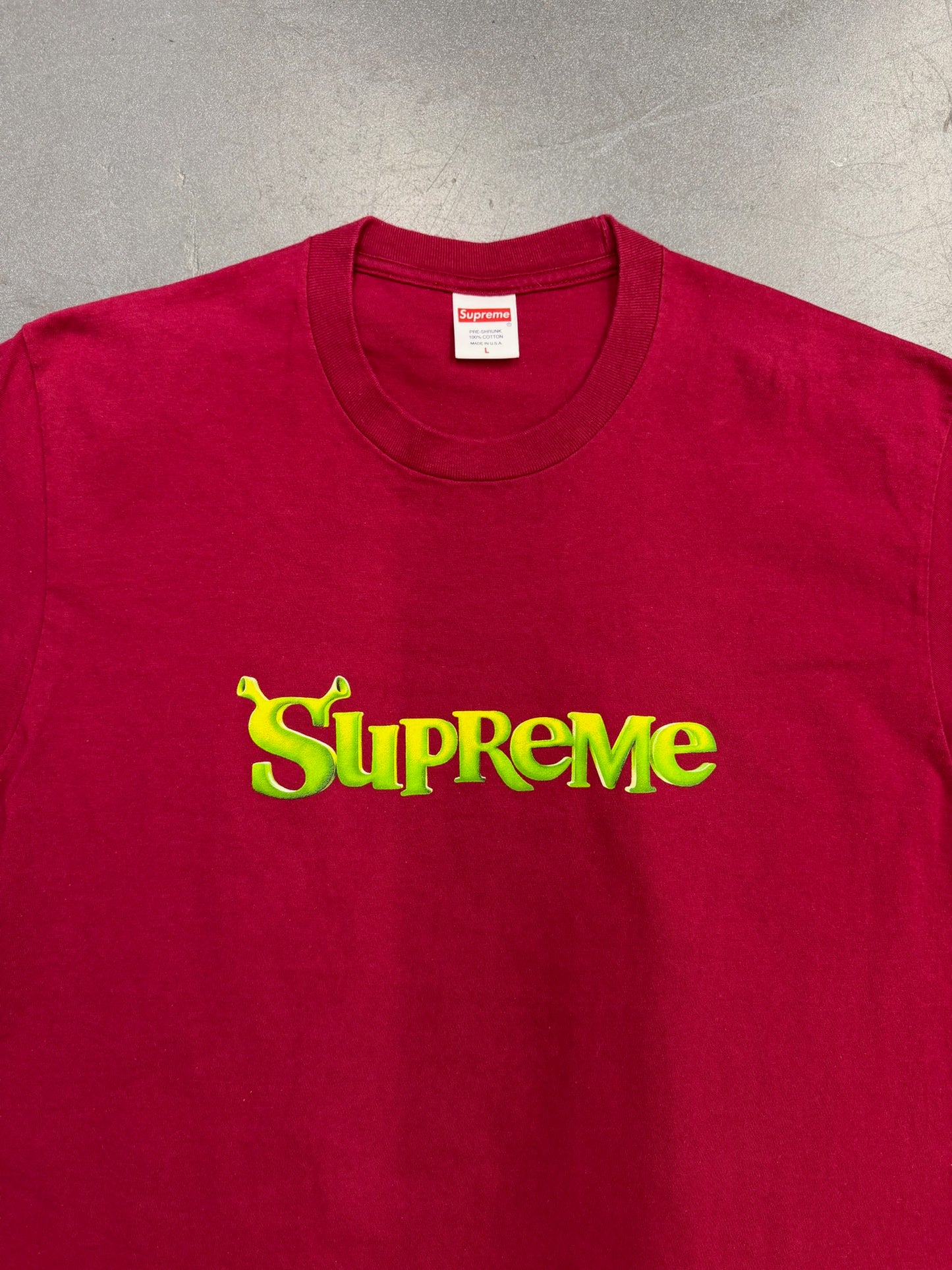 FW21 SUPREME SHREK TEE - CARDINAL