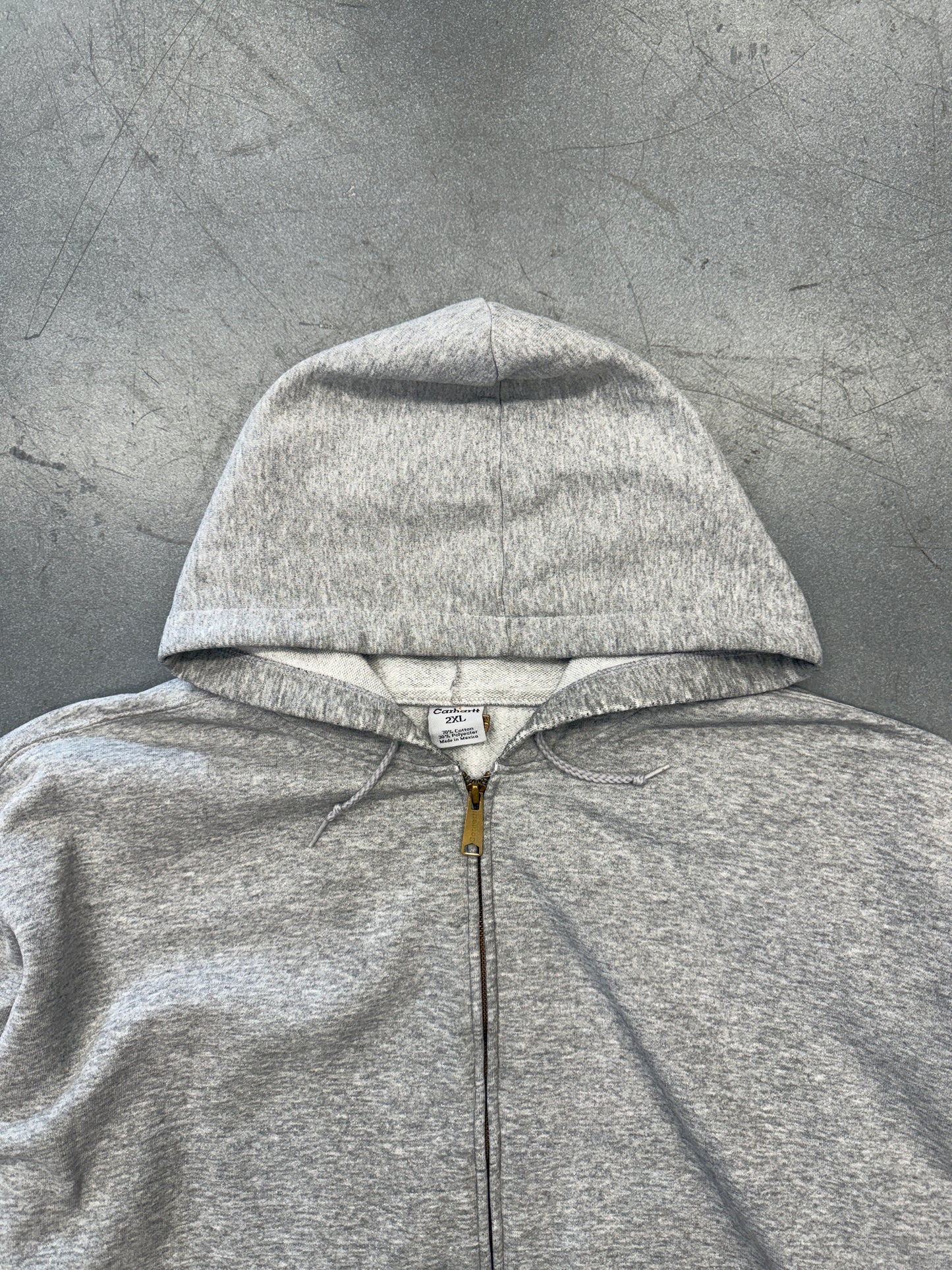 2000'S CARHARTT FULL ZIP HOODIE - GRAY 2XL