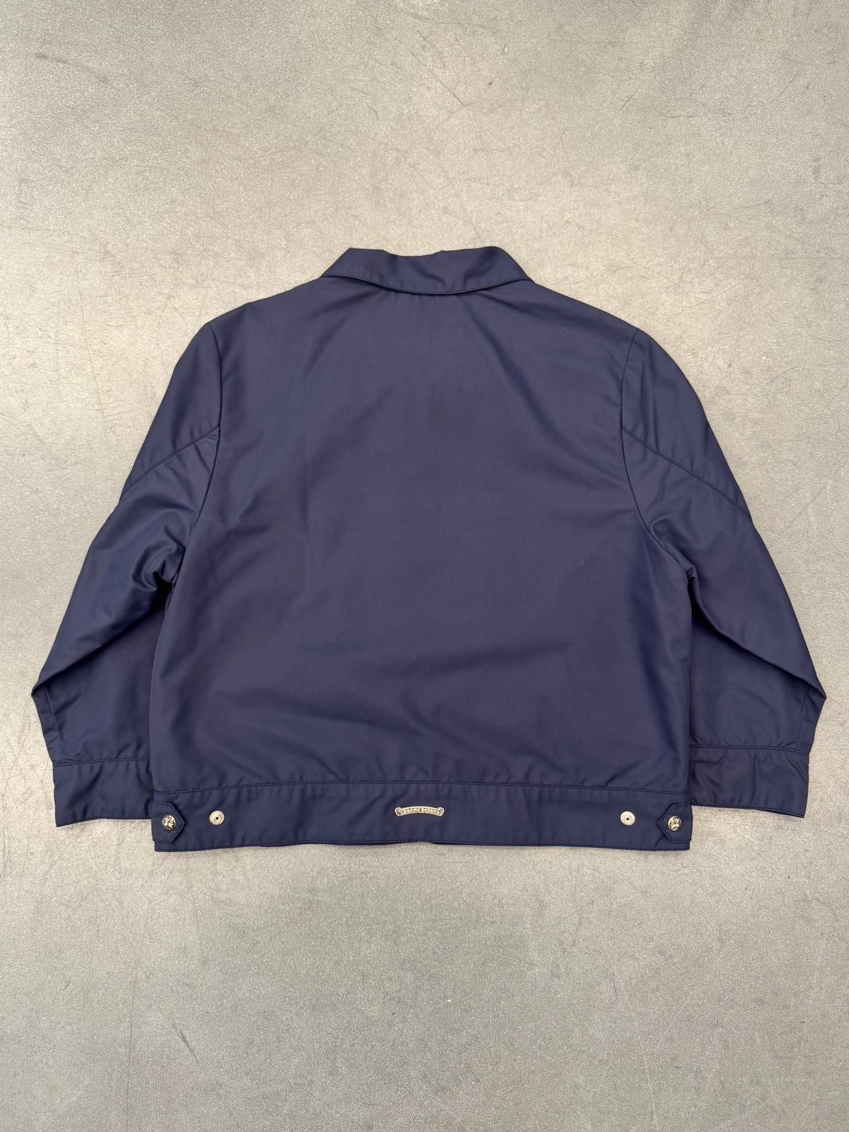 CHROME HEARTS NYLON CROP WOMENS JACKET EXTRA PATCH - NAVY/YELLOW