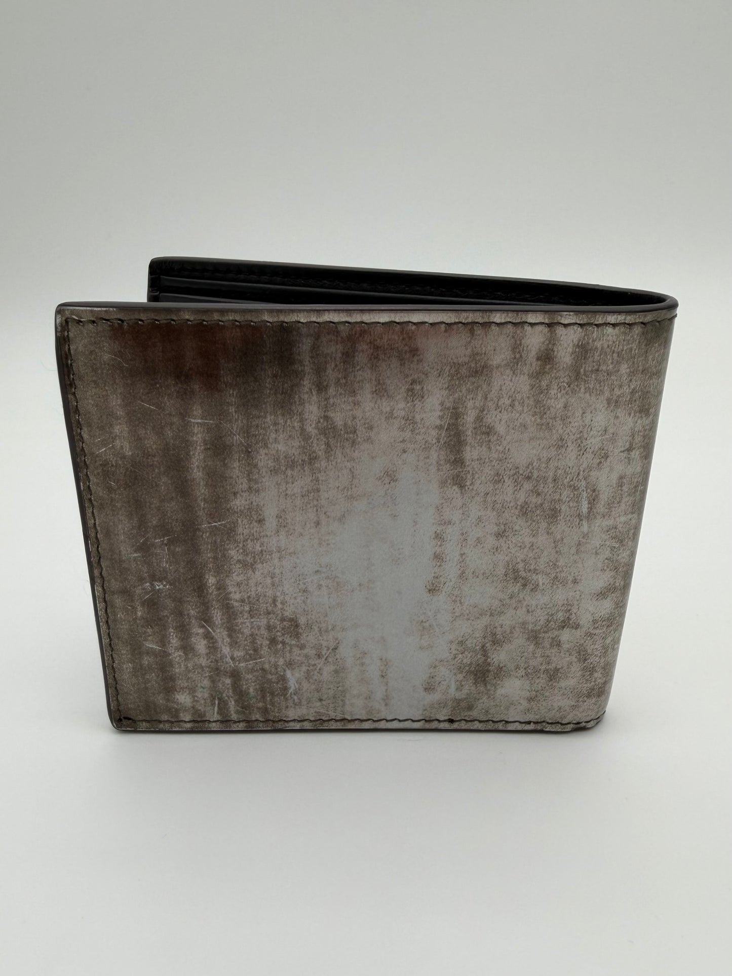 SAINT LAURENT DEBOSSED REFLECTIVE LEATHER BIFOLD WALLET (NO BOX)