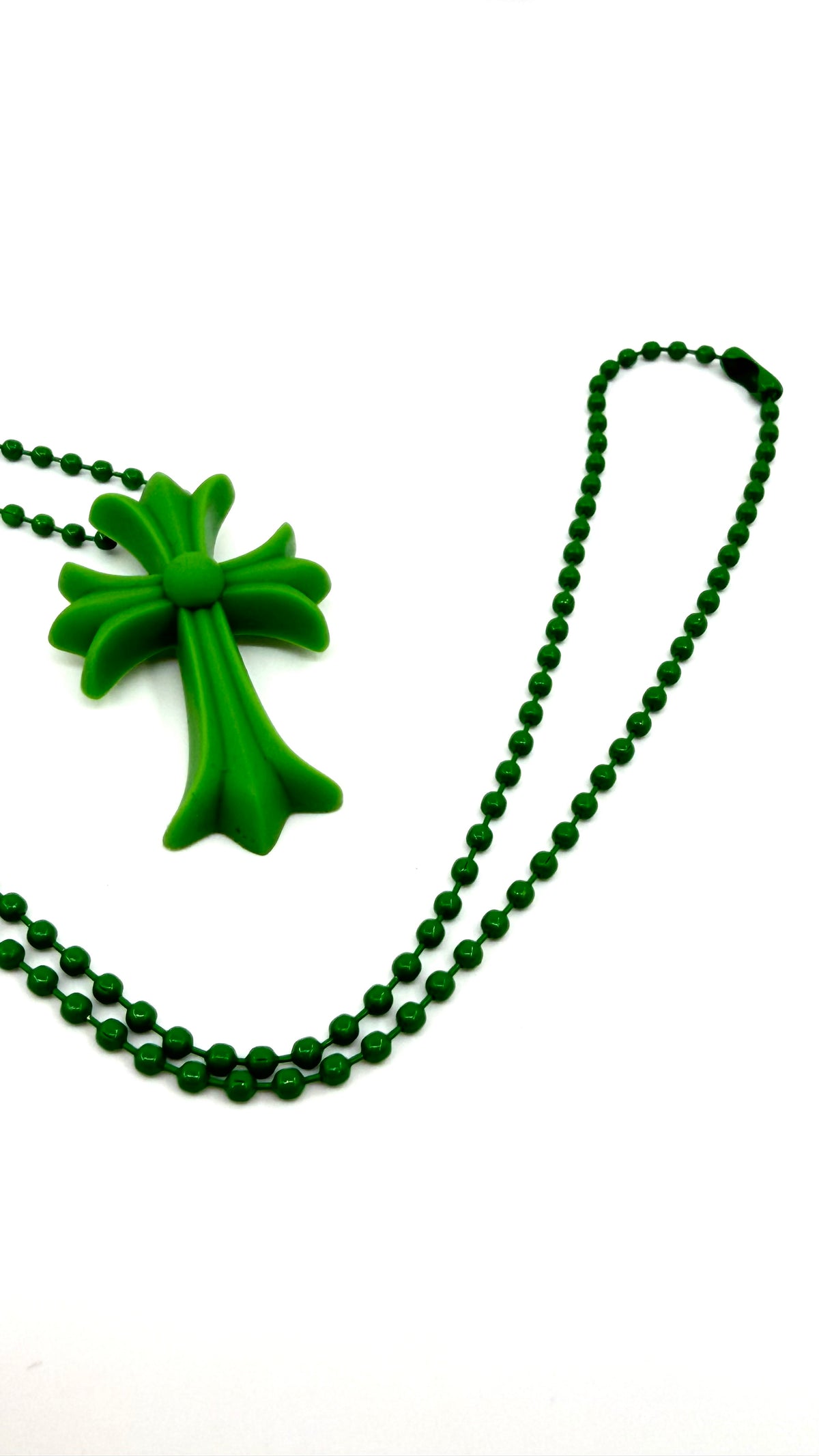 CHROME HEARTS SILICONE CROSS NECKLACE - GREEN