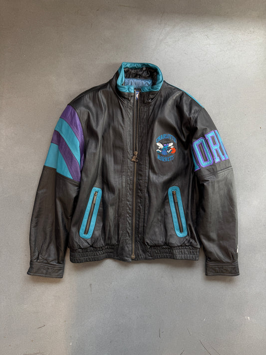 90S STARTER CHARLOTTE HORNETS LEATHER JACKET