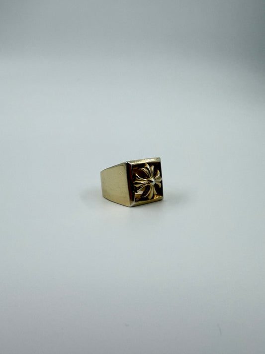 CHROME HEARTS PLUS CROSS BLOCK SILVER RING