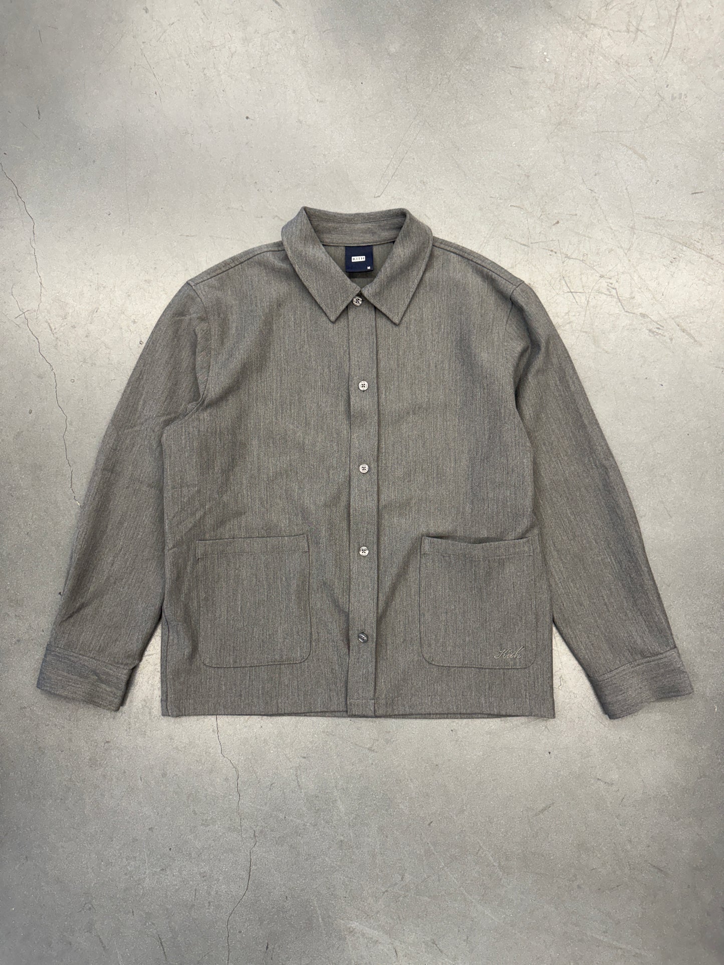 KITH DOUBLE WEAVE BOXY COLLARED OVERSHIRT