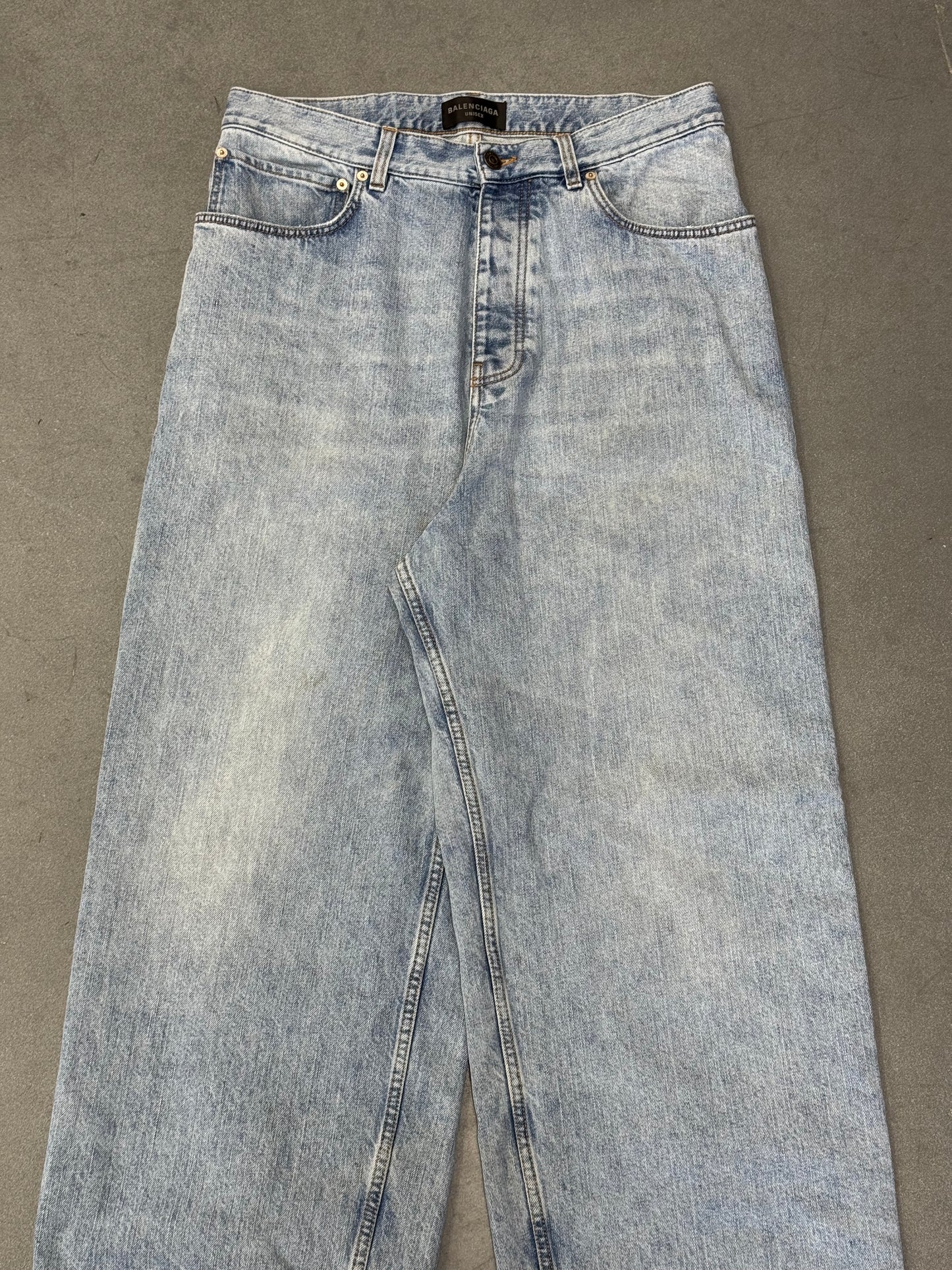 SS24 BALENCIAGA BAGGY DENIM JEANS - BLUE