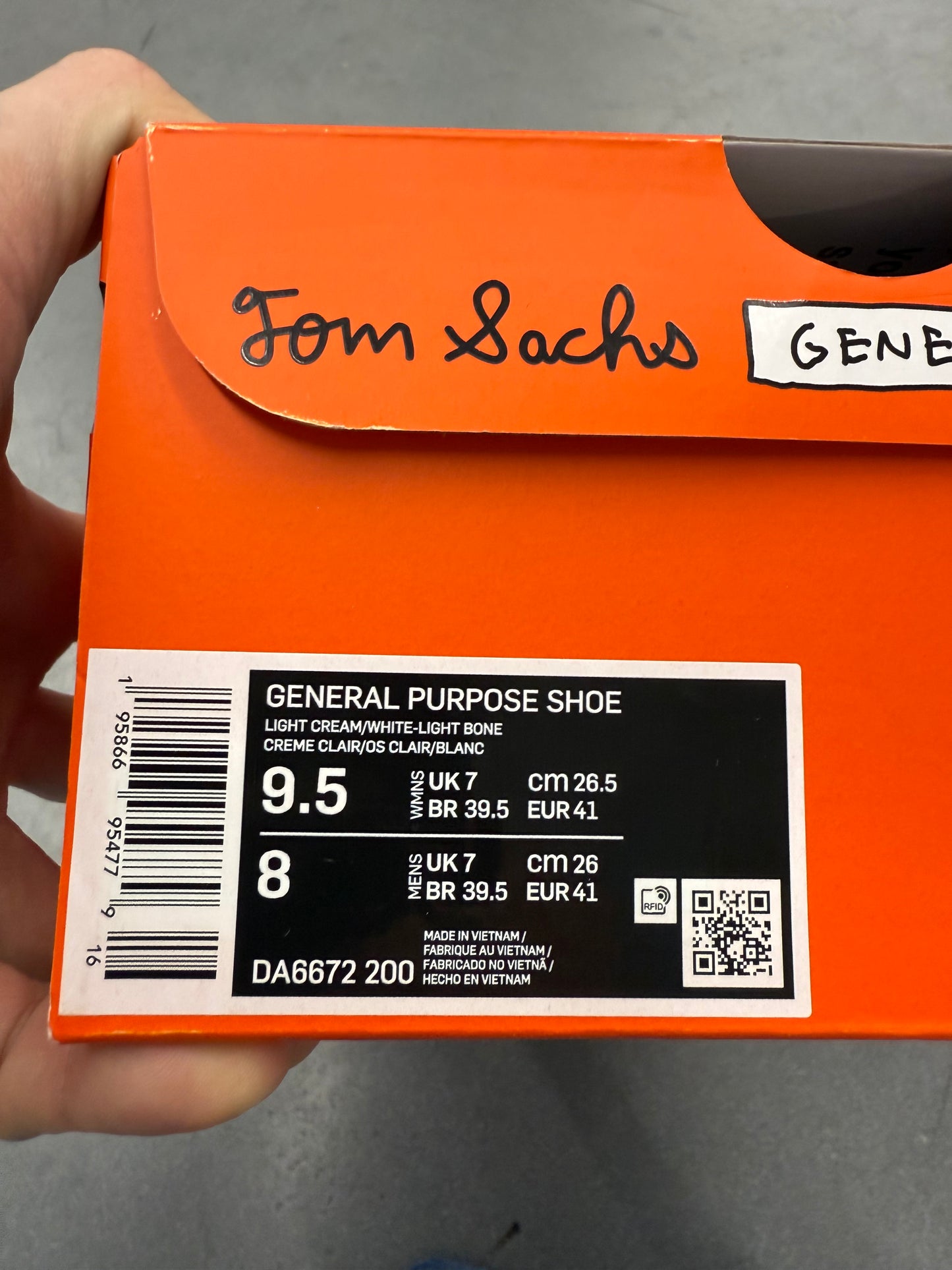 2022 SIZE 8 NIKE TOM SACHS GENERAL PURPOSE SHOE (PRE-OWNED WITH BOX)