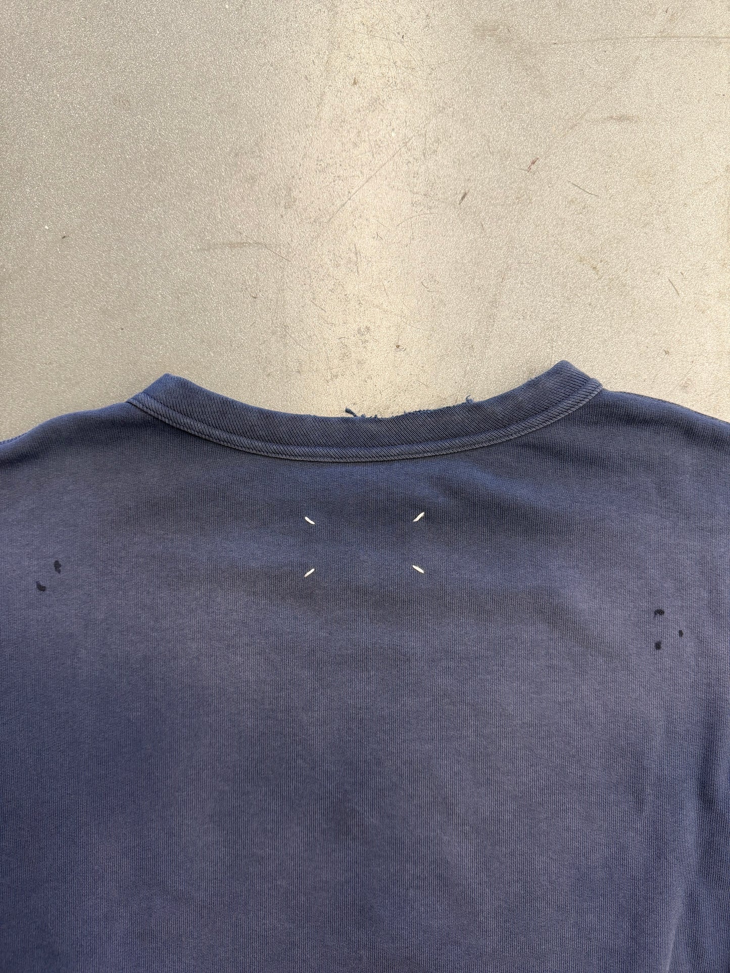 MAISON MARGIELA HANDWRITTEN COTTON SWEATSHIRT - BLUE