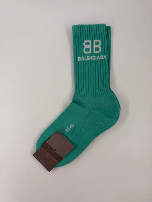 BALENCIAGA ACID TENNIS SOCKS MINT MEDIUM NWT