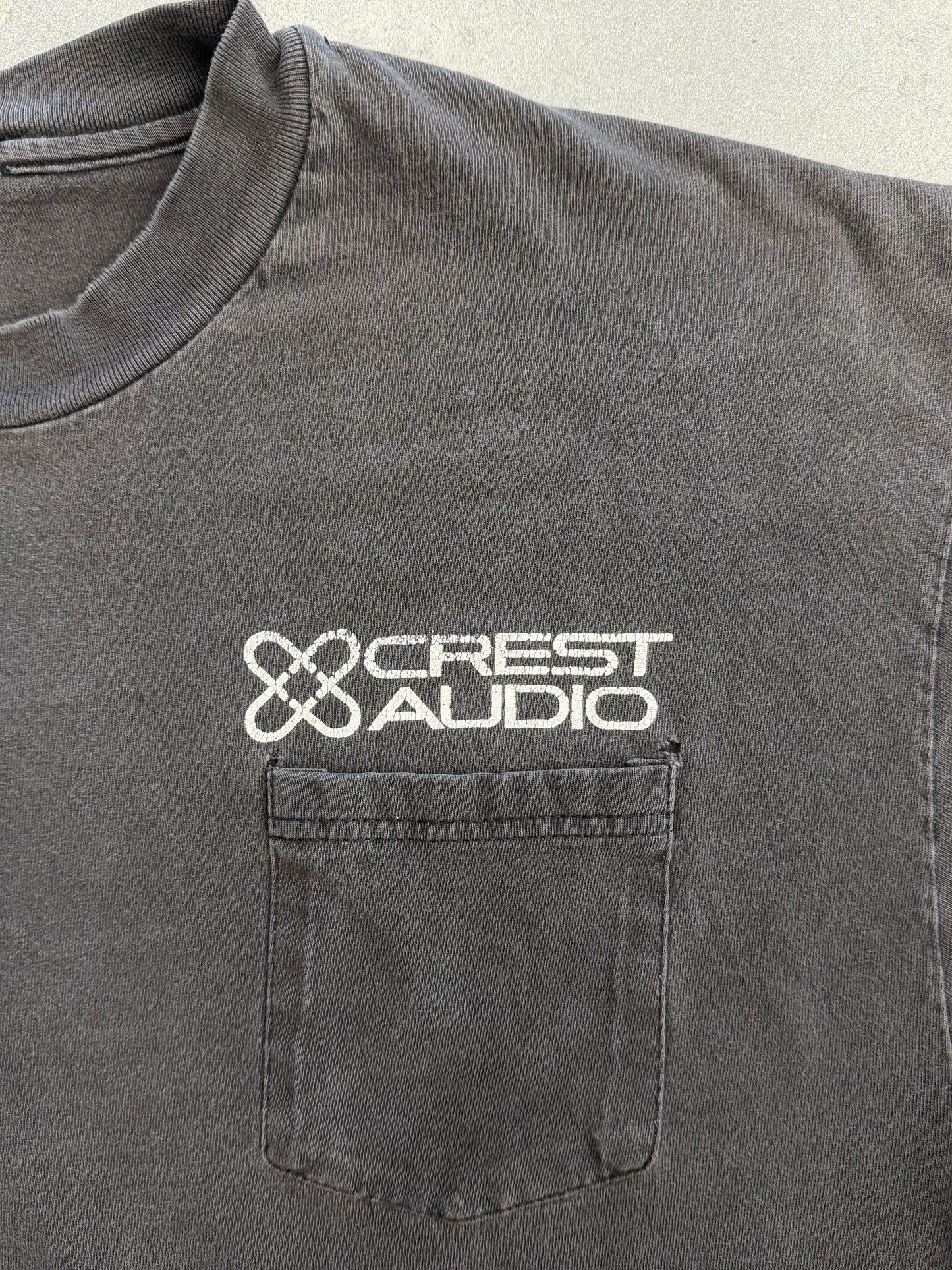VINTAGE CREST AUDIO "POWER IS SERIOUS BUSINESS" POCKET TEE (CUT TAG)