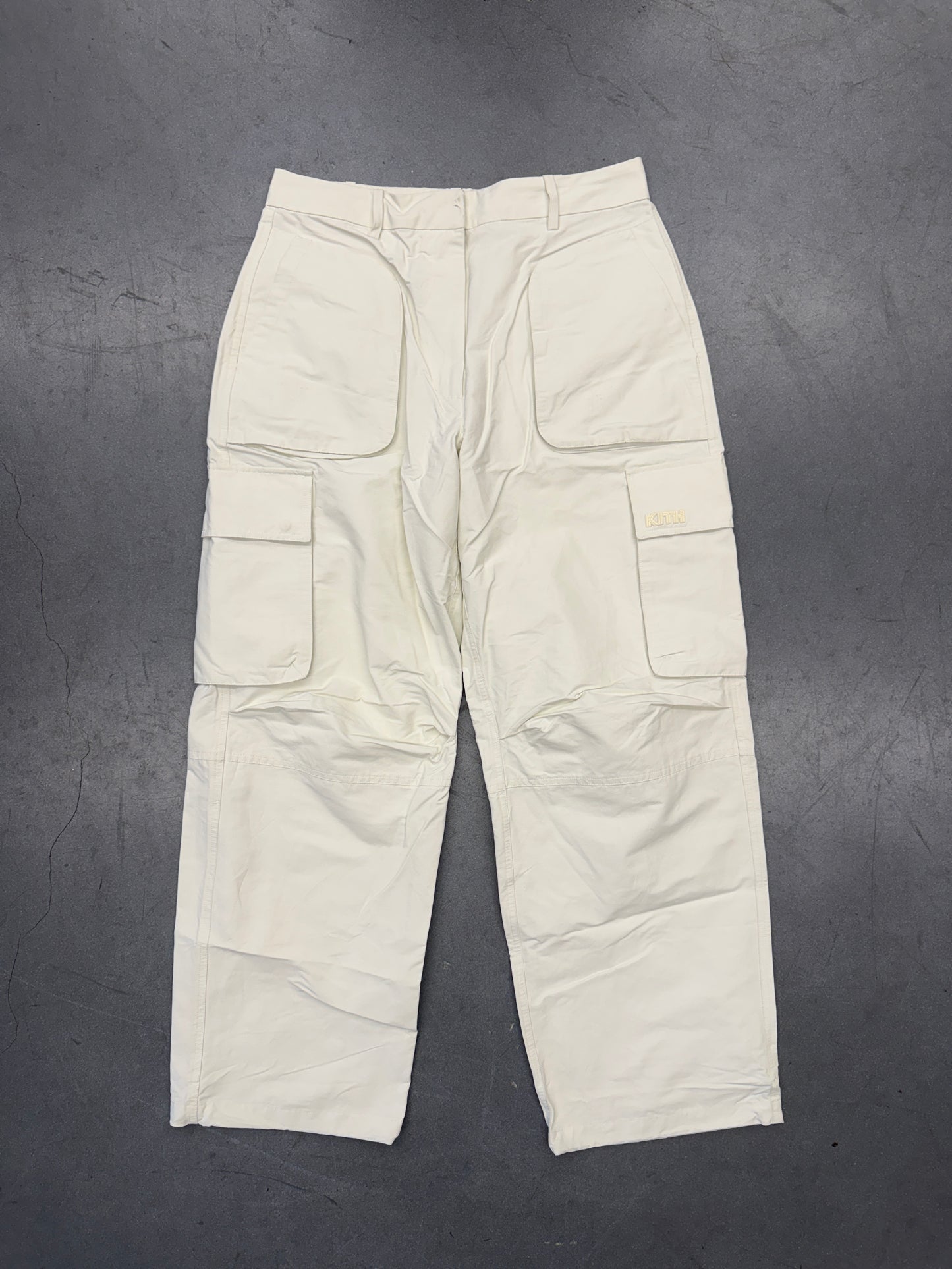 KITH NYLON UTILITY PANT RUBBER LOGO - WHITE