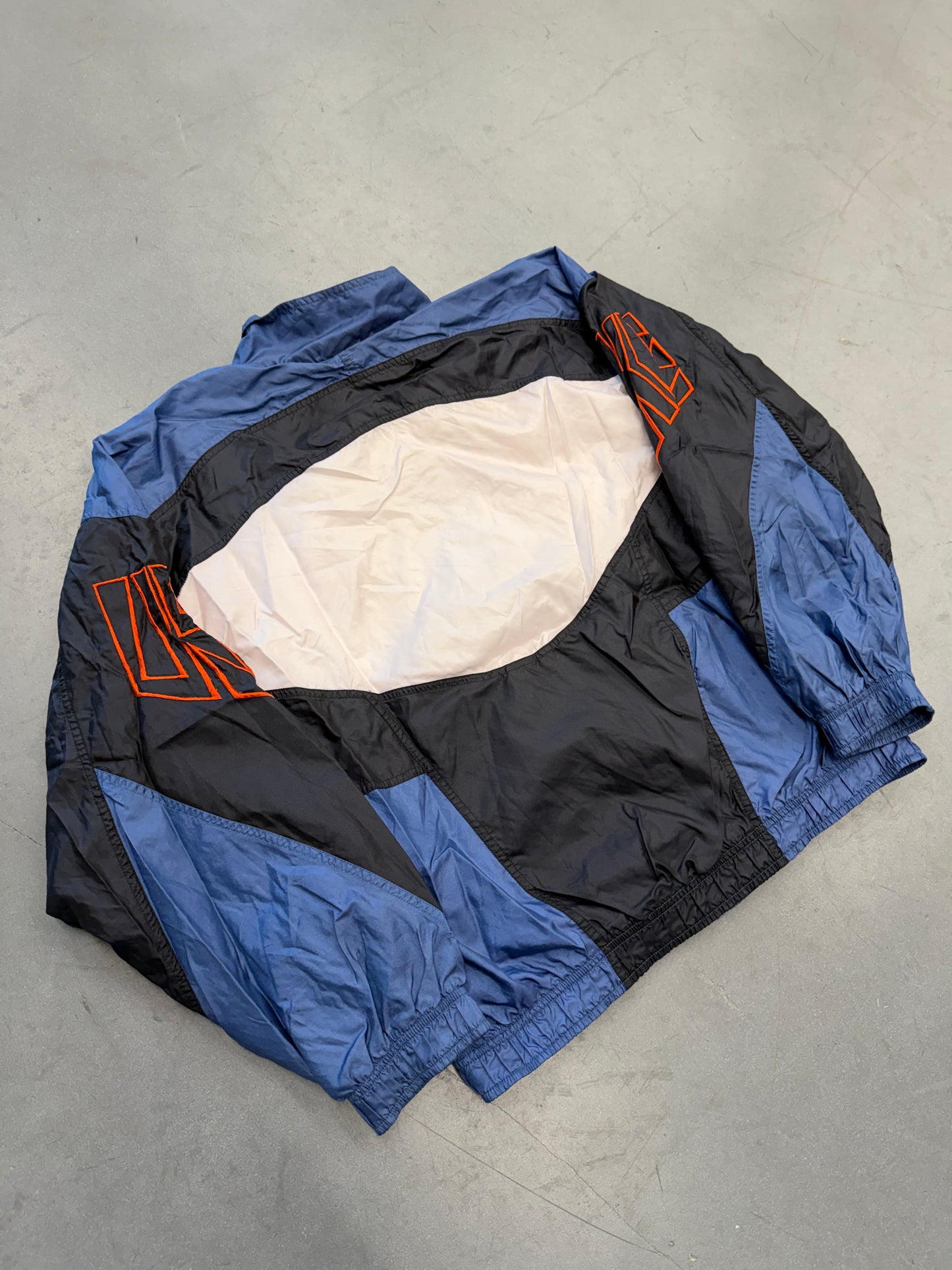 90S NIKE USA COLORBLOCK ZIP-UP WINDBREAKER - BLUE