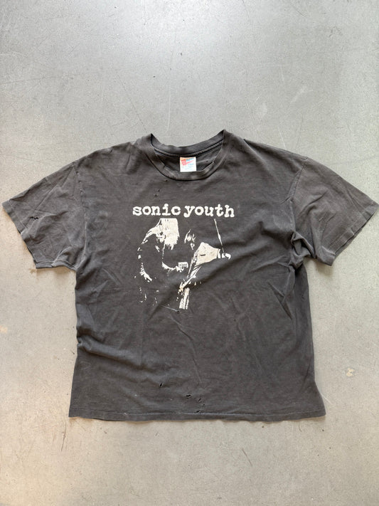 90'S SONIC YOUTH DISTRESSED TEE (HANES HEAVYWEISGT TAG)
