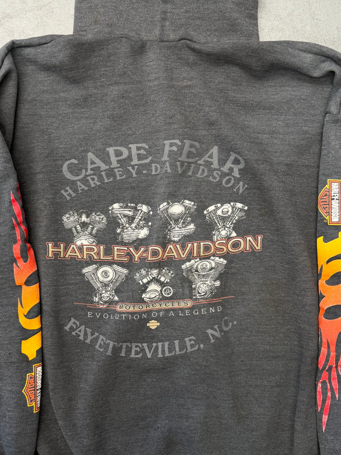 2003 HARLEY-DAVIDSON 100 YEAR ANNIVERSARY CAPE FEAR FAYETTEVILLE, N.C. ZIP UP HOODIE