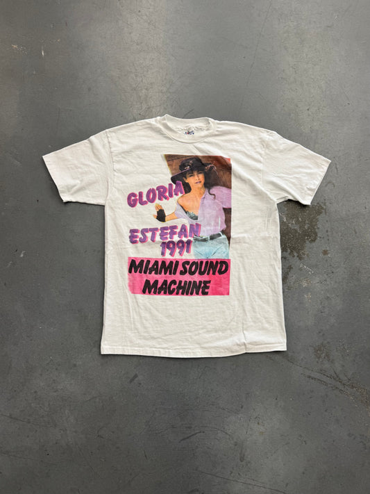 1991 GLORIA ESTEFAN BOOTLEG MIAMI SOUND MACHINE TOUR TEE (HANES TAG)