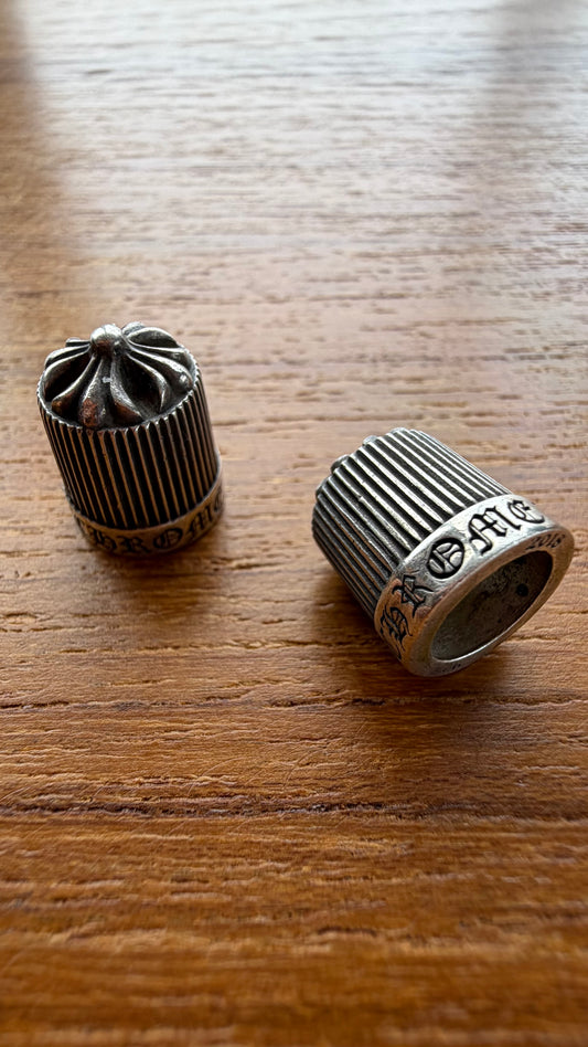 CHROME HEARTS SILVER TIRE VALVE CAPS (SET OF 2)