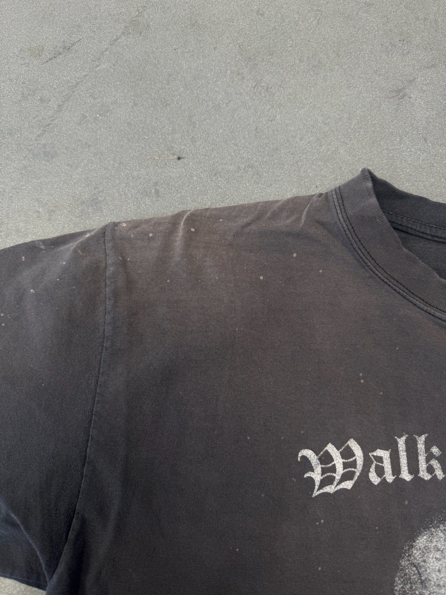 WALK THE PLANK GRAND CAYMAN ISLANDS B.W.I FADED SKULL TEE (PULLED TAG)