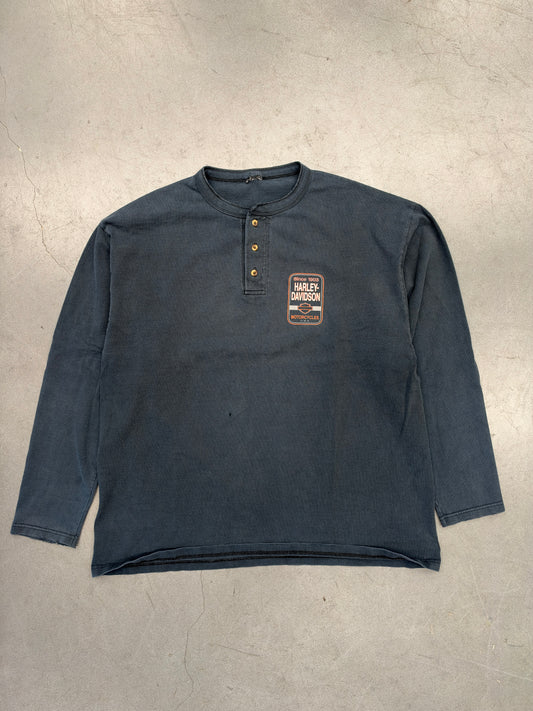 2000 HARLEY-DAVIDSON WESTERN RESERVE MENTOR, OHIO HENLEY LONG SLEEVE TEE (PULLED TAG)