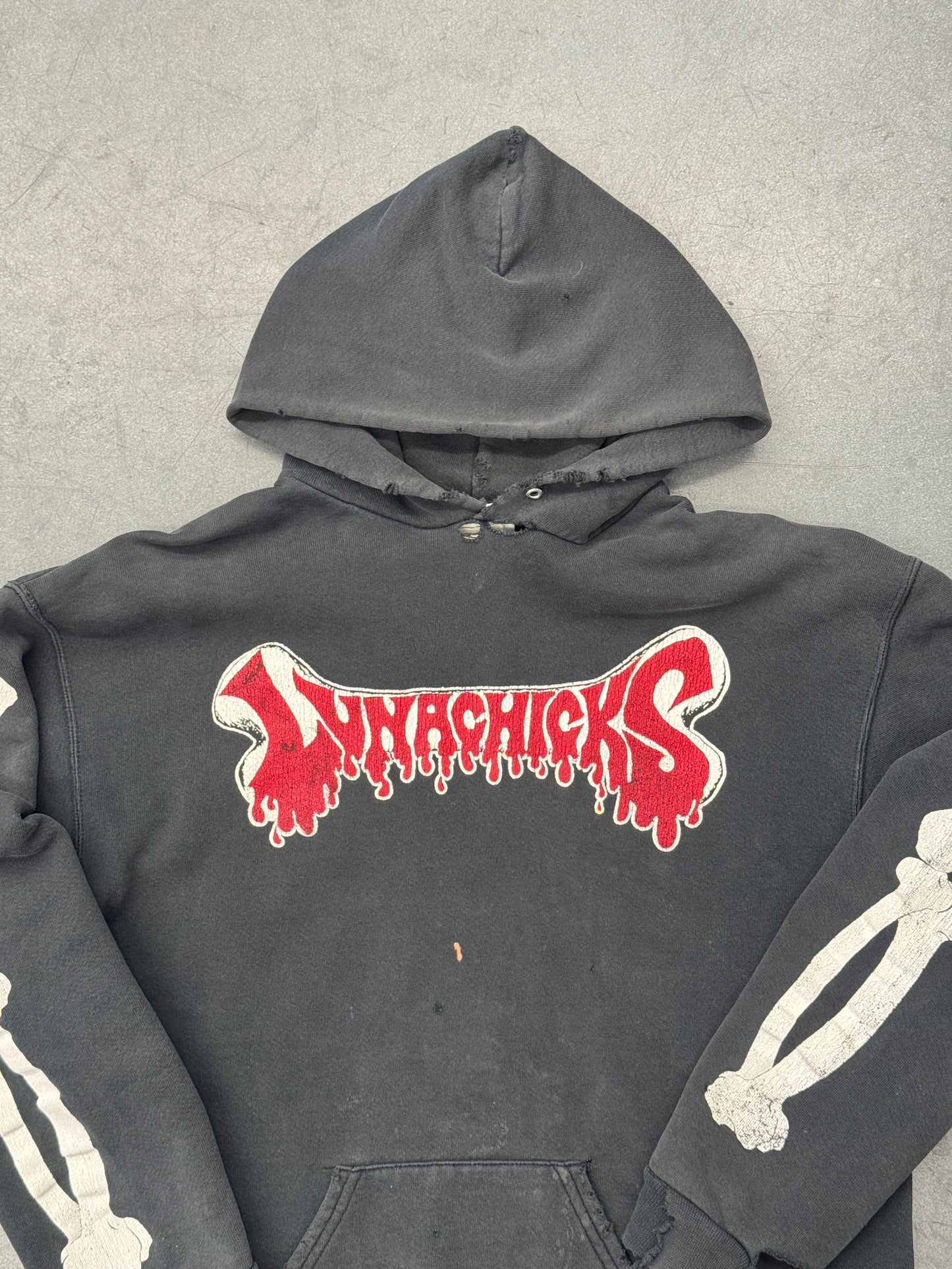 00'S LUNACHICKS BONE SLEEVE PULLOVER HOODIE (LEE TAG)